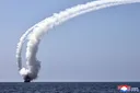 North Korean leader observes strategic weapons tests aboard new naval destroyer